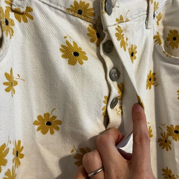 Reformation Fawcett Wide Leg Cropped High Waist Jeans Daisy Dazed White 30 - Picture 8 of 12